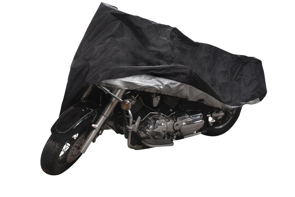 Premium Polyester Motorcycle Cover, Black, Medium