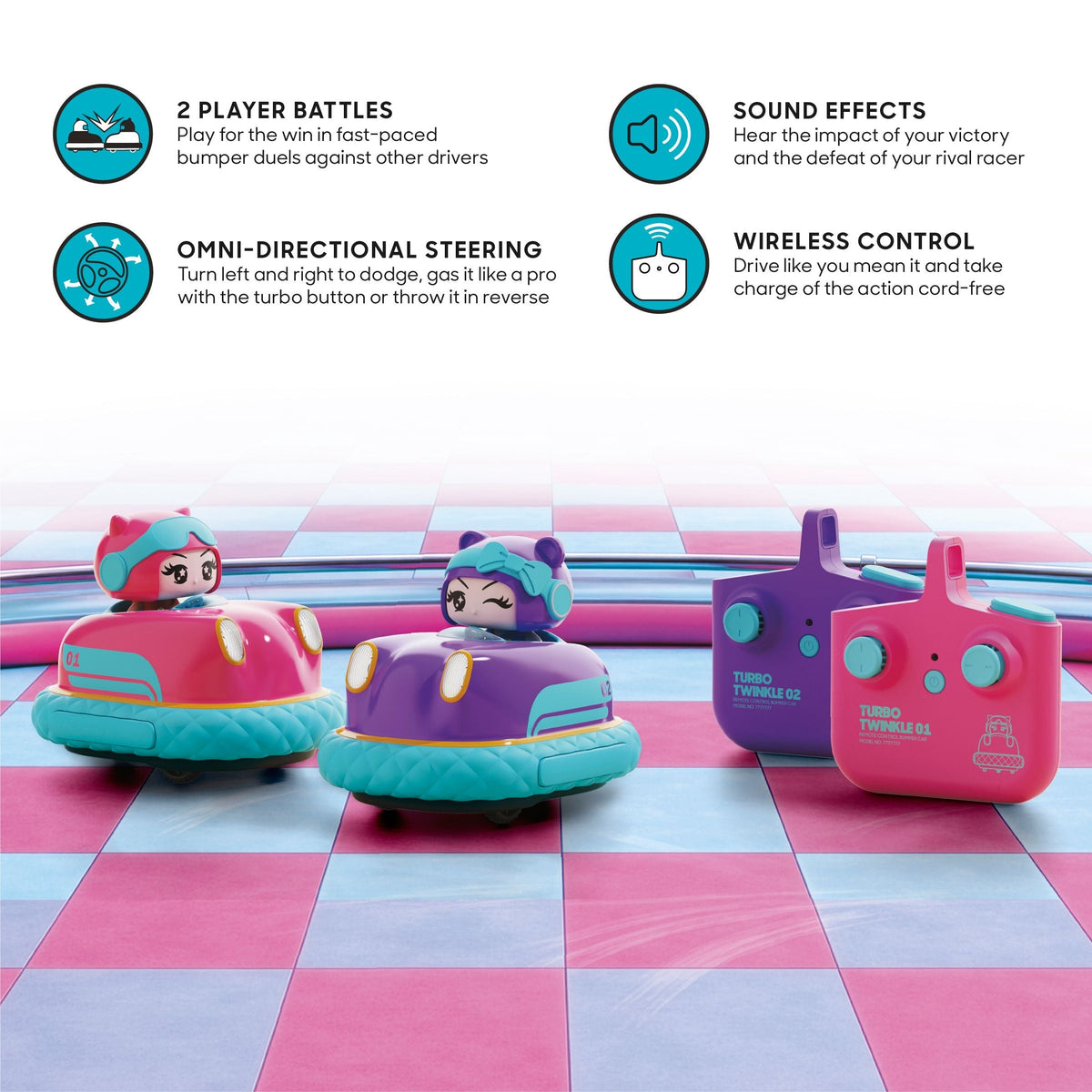 Turbo Twins Bumper Cars Pink