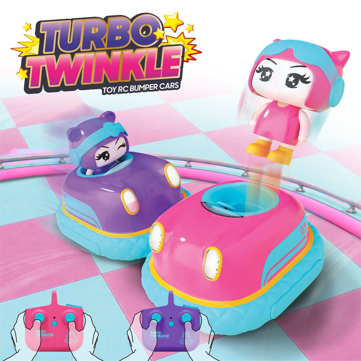 Turbo Twins Bumper Cars Pink