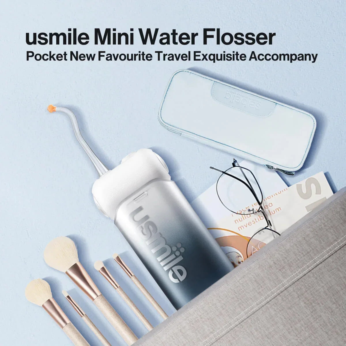 usmile C10 Water Flosser x P10 S Electric Toothbrush Travel Pack