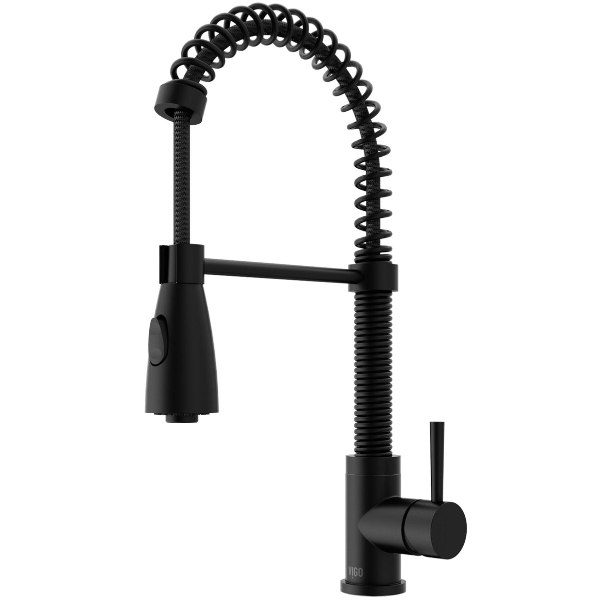 Brant Single Handle Pull Down Sprayer Kitchen Faucet, Matte Black
