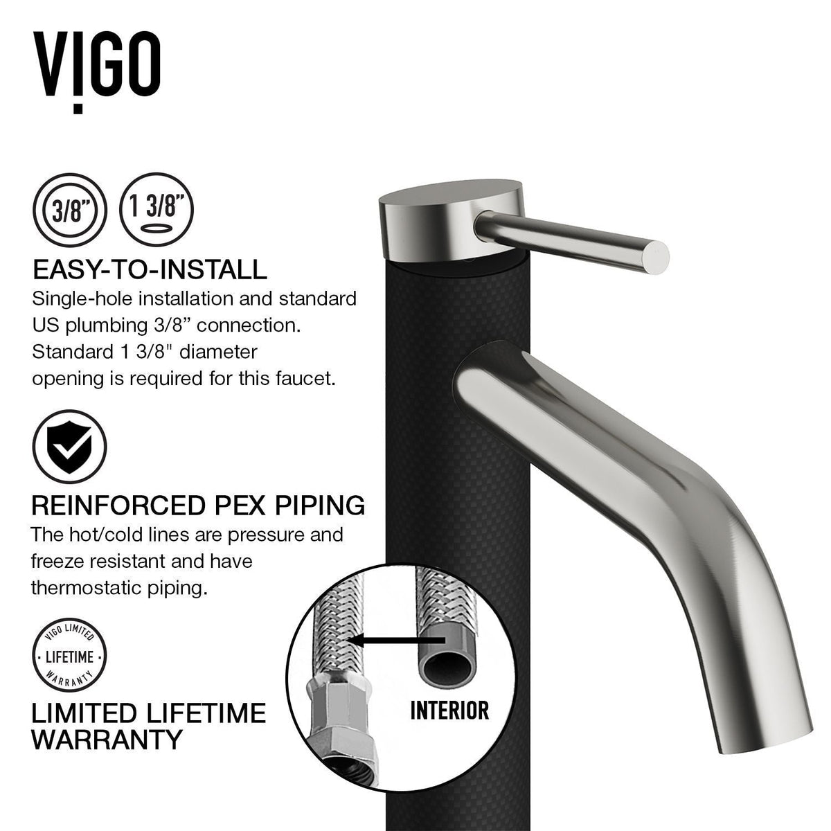 Glass Grey Onyx Bathroom Sink/Basin Set with Lexington Faucet and Rectangular Vessel