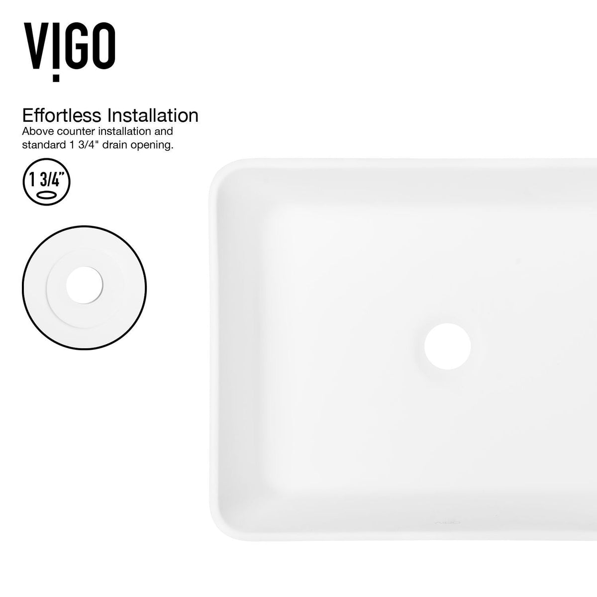 Marigold White Bathroom Sink/Basin Set with Matte Black Linus Faucet and Rectangular Composite Vessel
