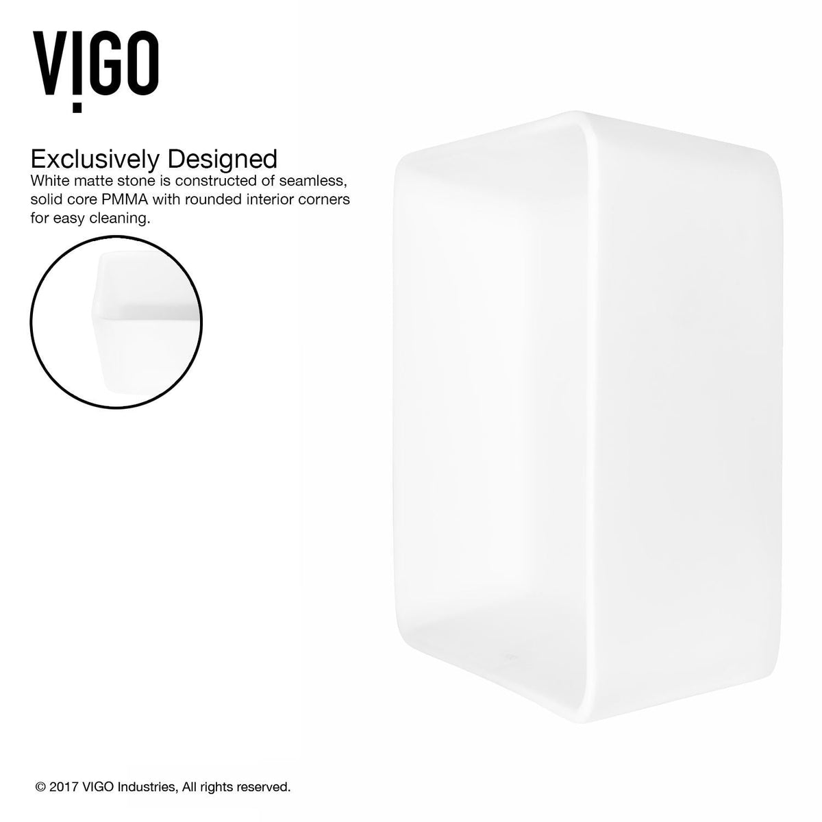 Marigold White Bathroom Sink/Basin Set with Niko Faucet and Rectangular Composite Vessel