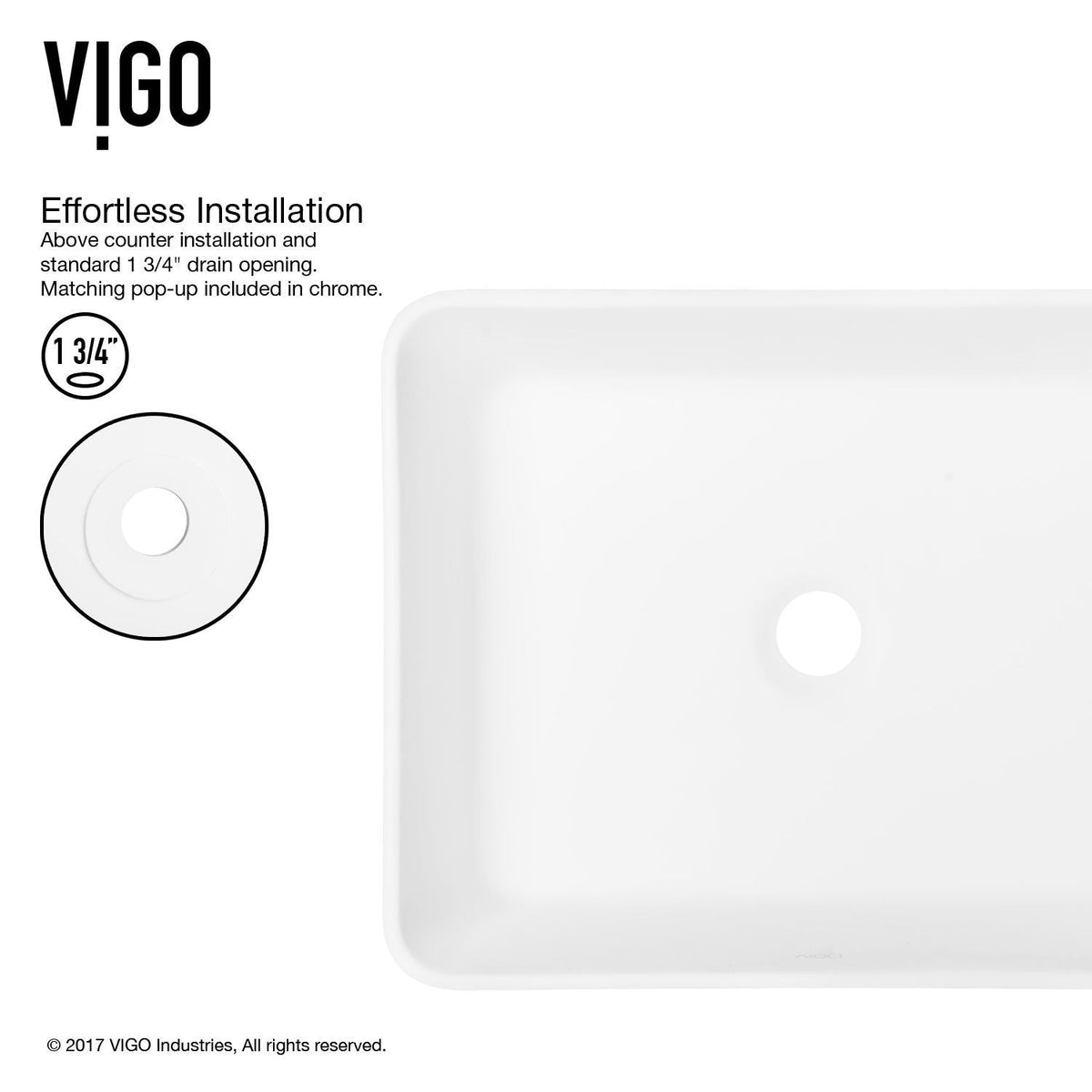 Marigold White Bathroom Sink/Basin Set with Niko Faucet and Rectangular Composite Vessel