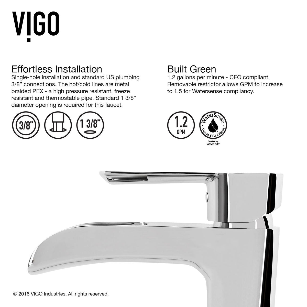 Marigold White Bathroom Sink/Basin Set with Niko Faucet and Rectangular Composite Vessel