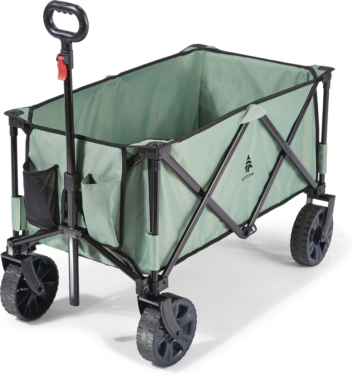 Woods Outdoor Collapsible Folding Utility Adventure Hauler Wagon with Carry Bag, 225-lb Capacity, Sea Foam