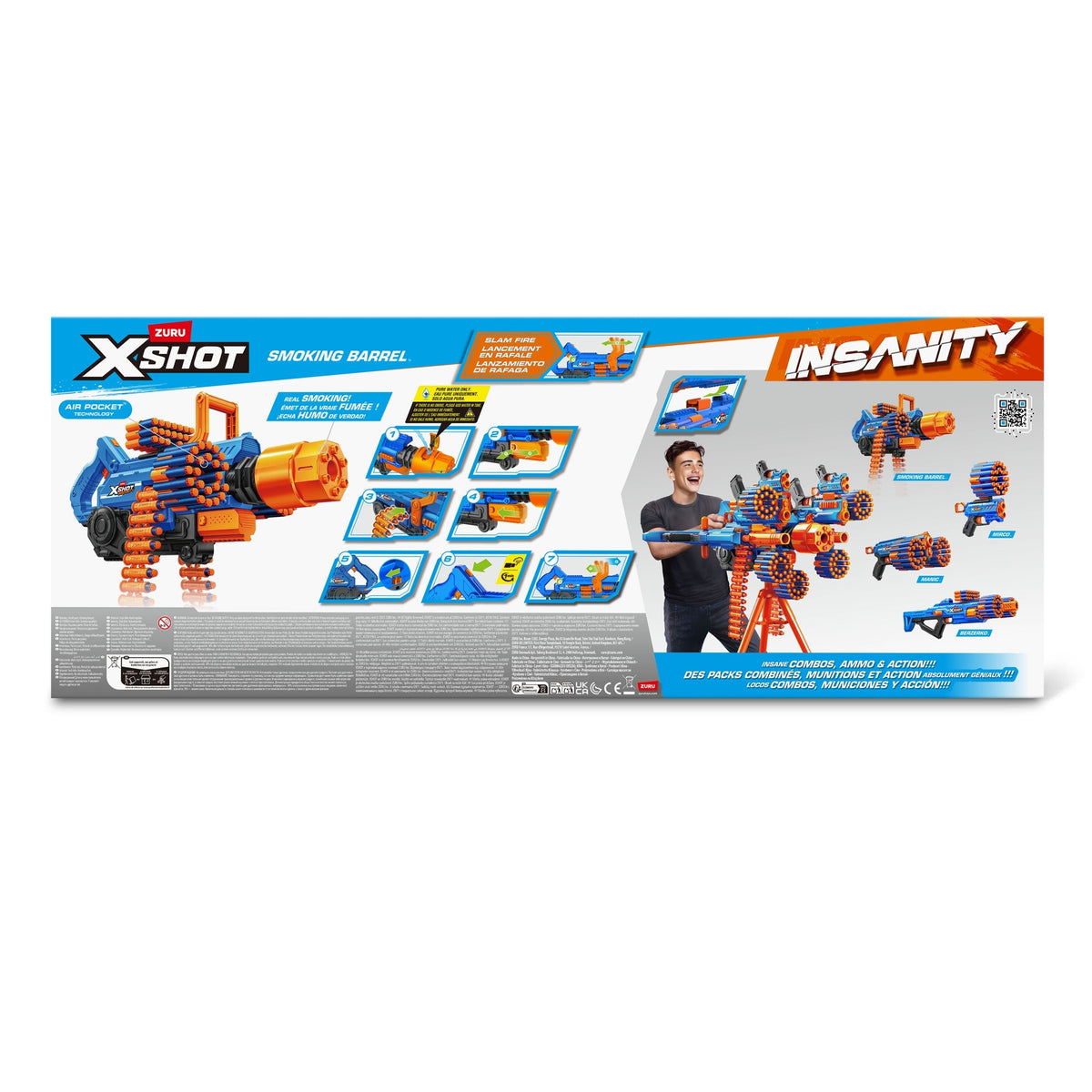 Insanity Smoking Barrel Foam Dart Toy Blaster with 72 Darts