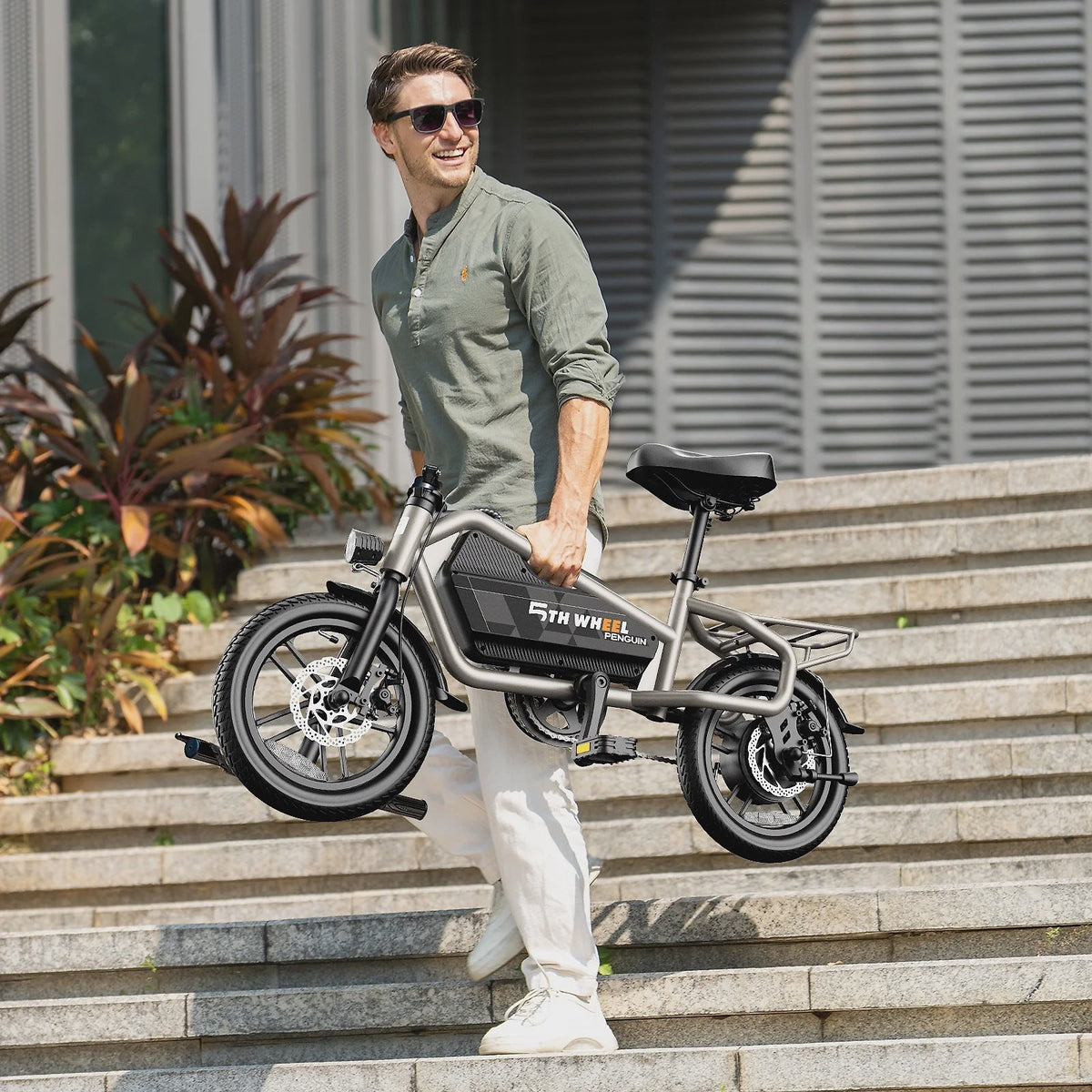 5TH WHEEL 14 in Electric Bike for Adults with 650W Peak Motor Electric Bicycle, 36V 7.8Ah Battery Ebike, UL2849