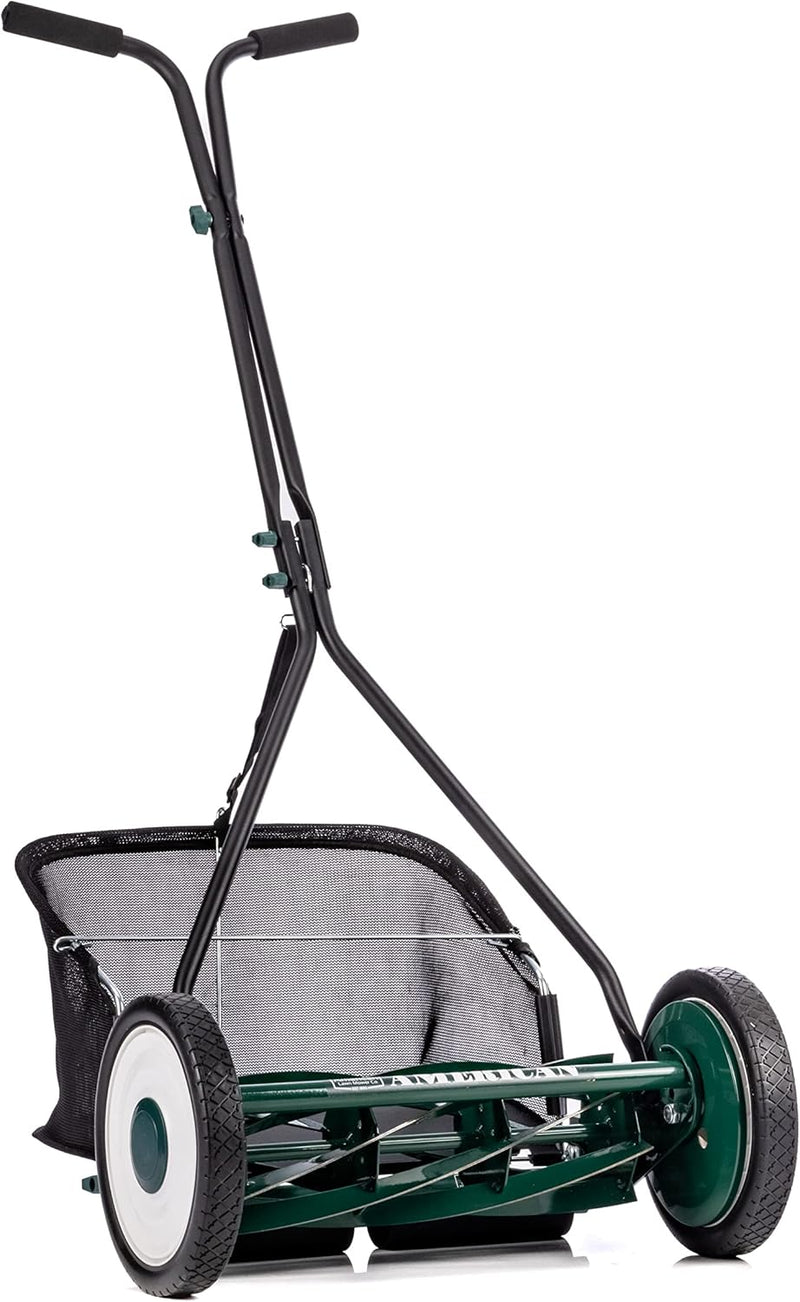Mower Company 1725-16GC 16-inch 7-blade reel mower with grass debris collection device, designed specifically for lawns, green model Q5914