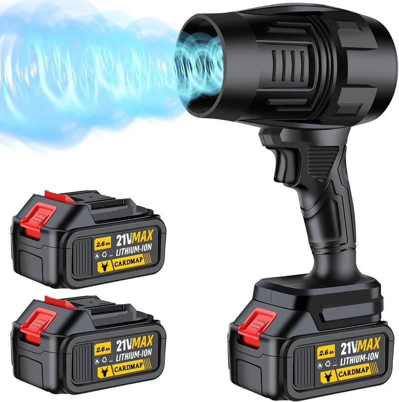 Electric Cordless Leaf Blower, Handheld Electric Leaf Blower, Mini Jet Dry Blower Fan with 2 Packs 2.6Ah Batteries and Charger, Violent Turbo Jet Blower for Lawn, Patio, Outdoors, Car, Home K693