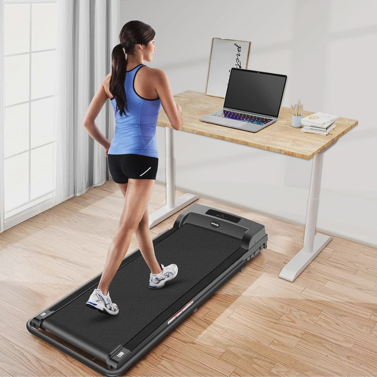2 in 1 Walking Pad Treadmill, Foldable Treadmills with Handle Bar, 2.5HP Portable Folding Treadmill with Remote Control, Under Desk Treadmill for...