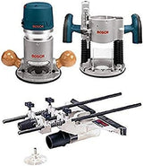 1617EVSPK Wood 12 Amp Router Tool Combo Kit - 2.25 Horsepower Plunge Router & Fixed Base with a Variable Speed