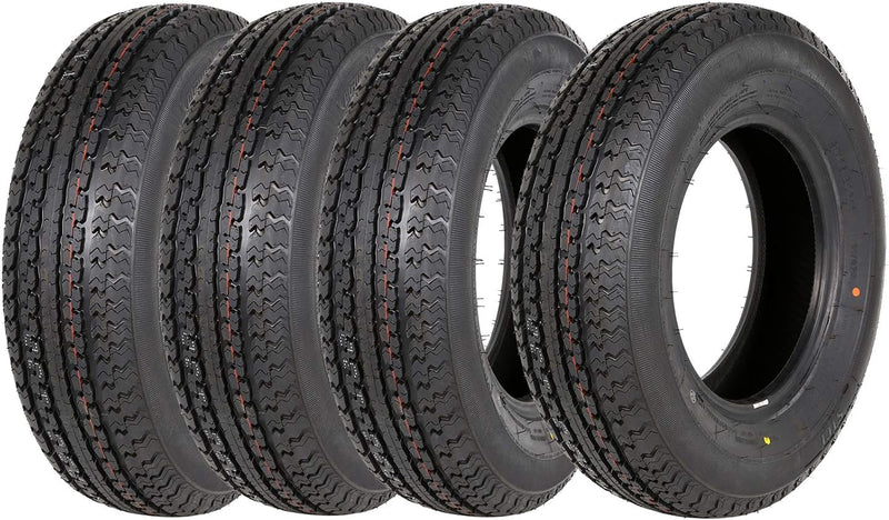 Set of 4 ST225/75R15 Radial Trailer Tire, ST225-75R15 ST 225/75R15, 10 Ply Load Range E, 117N L3669