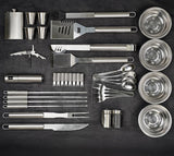 Outdoor Grill Accessories for Barbeque - Outdoor Grill Accessories for Barbeque - Premium Grill Tool Sets - Dark Wood Case Grilling Set - Griddle Accessories Kit - BBQ Gear