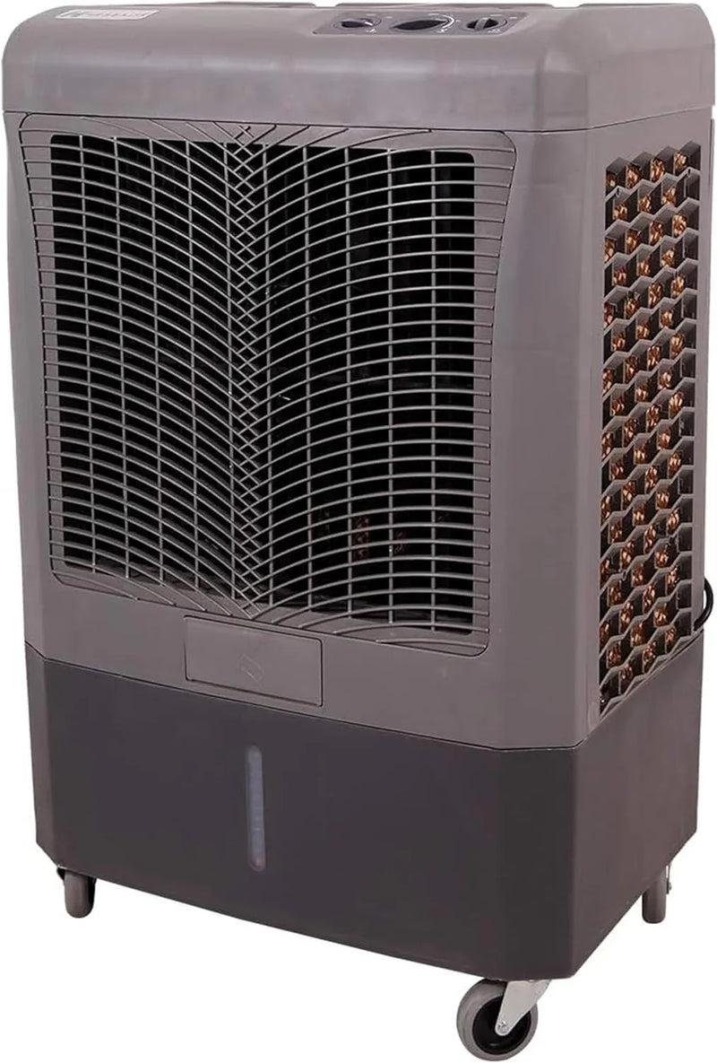 Portable Swamp Coolers - 1300 CFM MC18M Evaporative Air Cooler with 2-Speed Fan, 53.4 dB - 500 sq. ft. Coverage Evaporative Air Cooler Portable High Velocity Outdoor Cooling Fan by Hessaire - White N8521