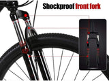 21-Speed Men's Mountain Bike Double Disc Brake 29 Inches All-Terrain City Bikes Adults Only Outdoor Cycling Hard Tail Front Suspension,C