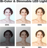 D50 LED Video Light Panel Lights 15.4", 2 Packs 45W 3000K-8000K Bi-Color Dimmable Photography Lighting, CRI 96 Videography Lighting for Video Shooting/Gaming/Live Stream/Studio/Film
