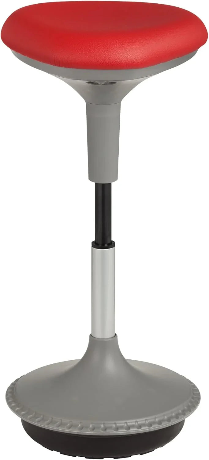 Adjustable-height office desk and active learning stools for classrooms, foam-filled backless rocking stools with rocking function, in gray color P7555