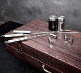 Outdoor Grill Accessories for Barbeque - Outdoor Grill Accessories for Barbeque - Premium Grill Tool Sets - Dark Wood Case Grilling Set - Griddle Accessories Kit - BBQ Gear