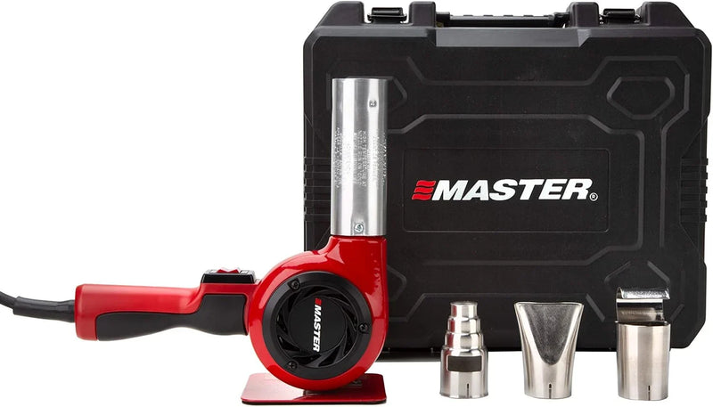 Industrial hot air gun kit, quick replacement of plug-in heating elements, adjustable temperature, voltage 120 volts, power 1740 watts, current 14.5 amps, assembled in the United States. T2646