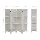 ECOMEX Room Divider 4 Panel, White with Shelves, Wall Dividers and Folding Privacy Screens