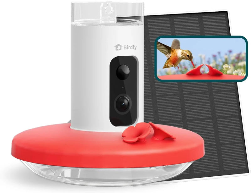 Hummingbird Feeder (Outdoor Hanging Type, with Camera, Ant-proof Groove), supports real-time viewing via 1080P high-definition application, equipped with artificial intelligence hummingbird recognition function, automatic recording and alarm function Y825