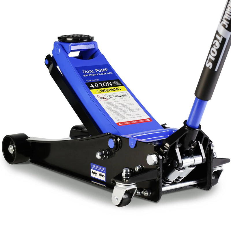 4-Ton Floor Jack, Low Profile Car Jack, Heavy-Duty Trolley Jack Car Lift with Dual Pump Pistons, Lifting Range 4"-21", 8000LBS L1348