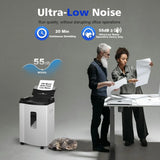 150 Sheet Auto-Feed Micro Cut Paper Shredder for Home Office Use, P-5 Super High Security (5/64 x 19/32 inches), Large 6-Gallon Bin, 20-Min Continuous Run, 55dB Ultra-Quiet, White