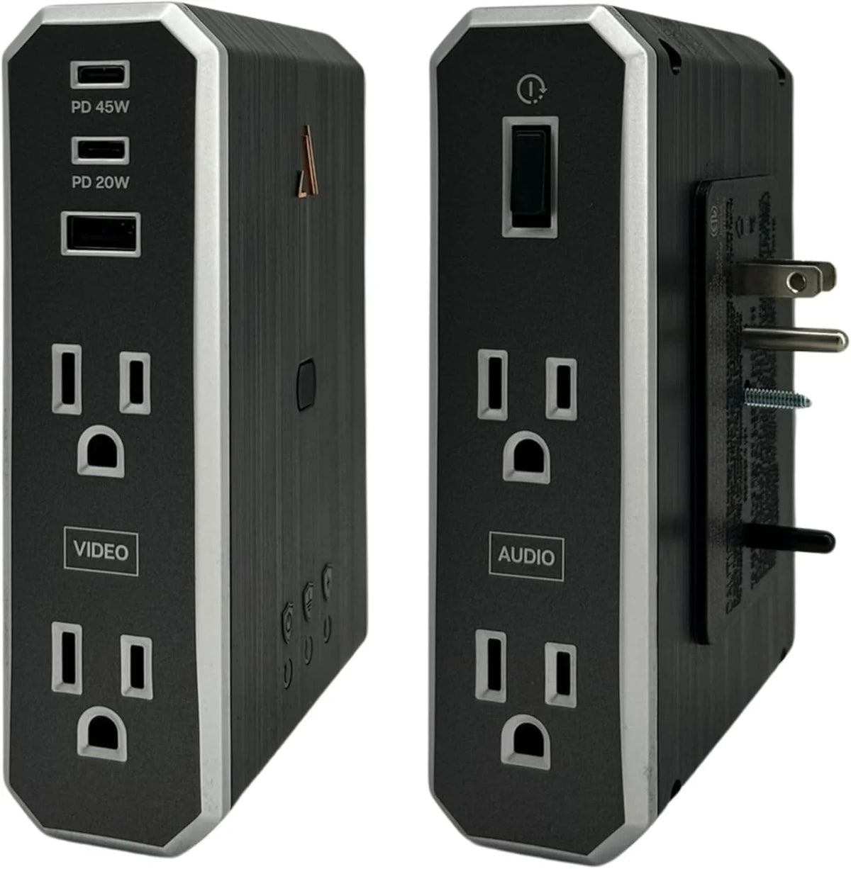 Austere VII Series Wall Power, 4 Outlets Surge Protector Power Strip, 2 USB C & 1 USB A, 2.4 amps, 45W & 20W Power Delivery | 3500 Joules, EMI/RFI Filtering, 6 Year Component Guarantee