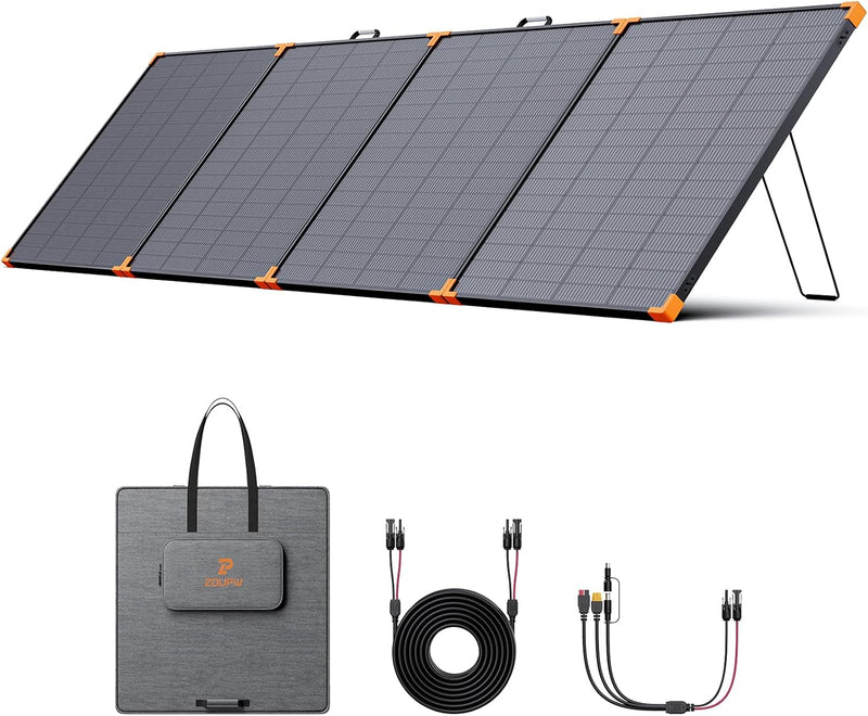 350-watt portable solar panel, suitable for power stations, hurricane emergency supplies, 43-volt foldable solar charger (25% efficient, IP68 waterproof rating, 4 reinforced stands, suitable for camping and RV travel) A719
