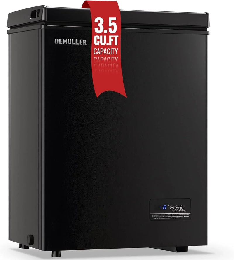 Chest Freezer 5.0Cubic Feet Deep Freezer Freestanding Freezers with 2 Removable Stainless Steel Basket, Mini Freezer Top Open Door Compact Freezer with Electronic Control 41℉ to -15℉BLACK L3777