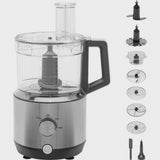 GE 550-Watt 12-Cup Food Processor with Accessories and Stainless Steel Blades, Stainless Steel