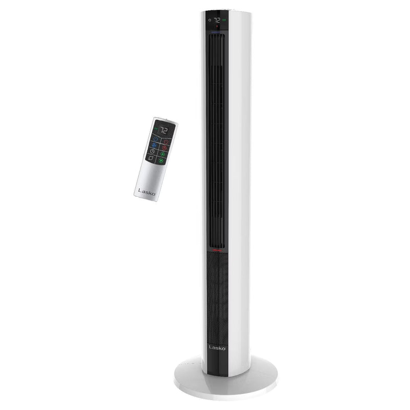 42 in 1500W All Season Tower Fan Space Heater with Timer and Remote, White, FH500 V7263