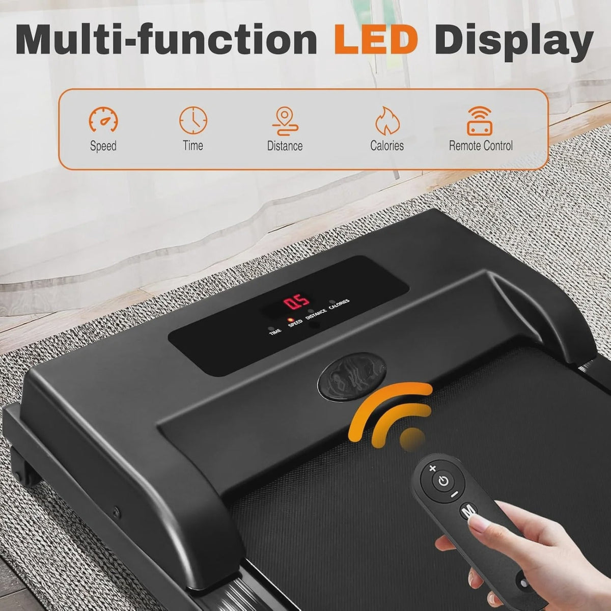 2 in 1 Walking Pad Treadmill, Foldable Treadmills with Handle Bar, 2.5HP Portable Folding Treadmill with Remote Control, Under Desk Treadmill for...