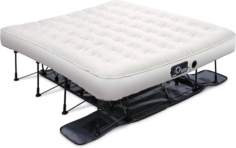 EZ-Bed (King) Air Mattress with Frame & Rolling Case, Self Inflatable, Blow Up Bed Auto Shut-Off, Comfortable Surface AirBed, Best for Guest, Travel, Vacation, Camping W2354