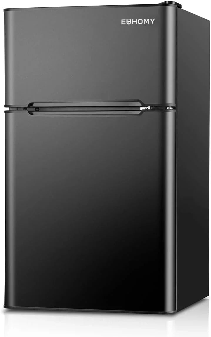 Euhomy Mini Fridge with Freezer, 3.2 Cu.Ft Mini Refrigerator with Freezer T6449