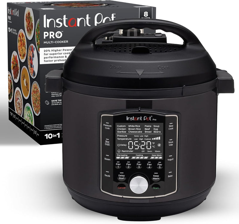 10-in-1 Pressure Cooker, Slow Cooker, Rice/Grain Cooker, Steamer, Sauté, Sous Vide, Yogurt Maker, Sterilizer, and Warmer, Includes App With Over 800 Recipes, Black E6270