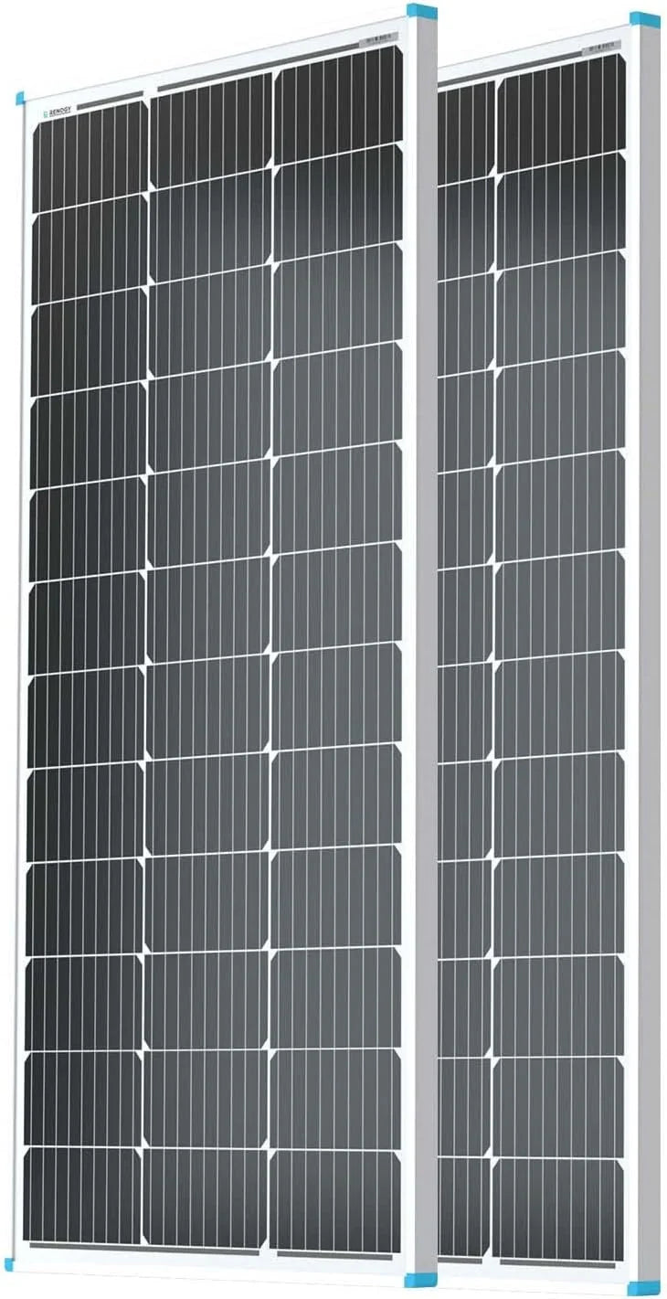 Solar Panel 100 Watt 12 Volt, High-Efficiency Monocrystalline PV Module Power Charger for RV Marine Rooftop Farm Battery and Other Off-Grid Applications, RNG-100D-SS, Single 100W I360