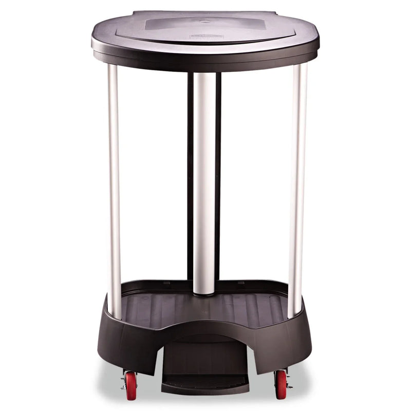 Administrative series floor-standing clothing storage basket / laundry basket, with front locking casters, capacity 30 gallons, black, without handle cover, suitable for hospitals / medical laboratories / commercial premises N8788