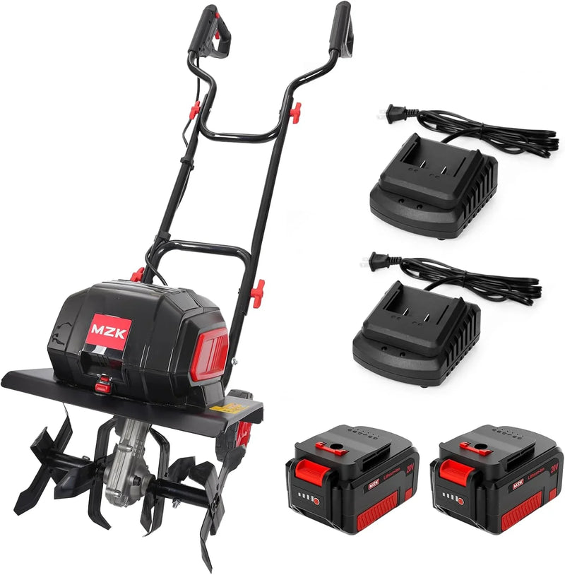 40V 12-inch Cordless Garden Tiller, Battery Powered Garden Cultivator, 2 * 4.0Ah Battery and Fast Charger Included R2164