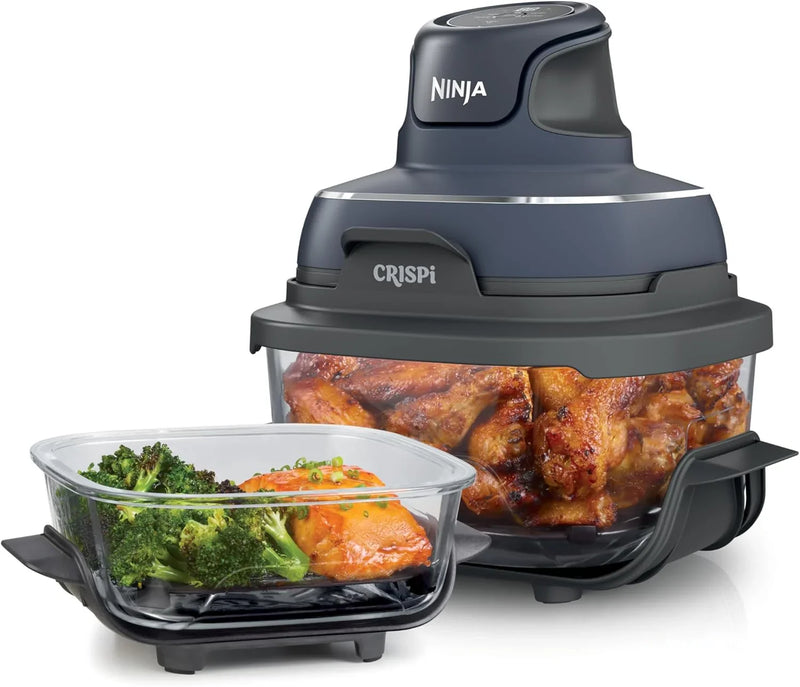 Air fryer can be used in conjunction with microwave ovens, refrigerators and dishwashers. It is made of non-toxic glass material and features a portable cooking system with a capacity of 4 gallons. It comes with 6 glass containers and a sealing lid X2225