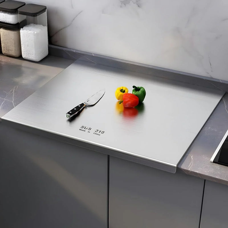 316 Stainless Steel Cutting Board,Cutting Boards for Kitchen,Chopping Board,Large Cutting Board for Chopping Meat,Vegetables,Fruits,Cheese 39.37 * 22.83in G9482