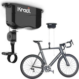 Wall-mounted bicycle lifting frame and storage rack. A bicycle storage and lifting frame that does not require electricity, nor clumsy ropes or pulleys.