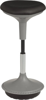 Adjustable-height office desk and active learning stools for classrooms, foam-filled backless rocking stools with rocking function, in gray color