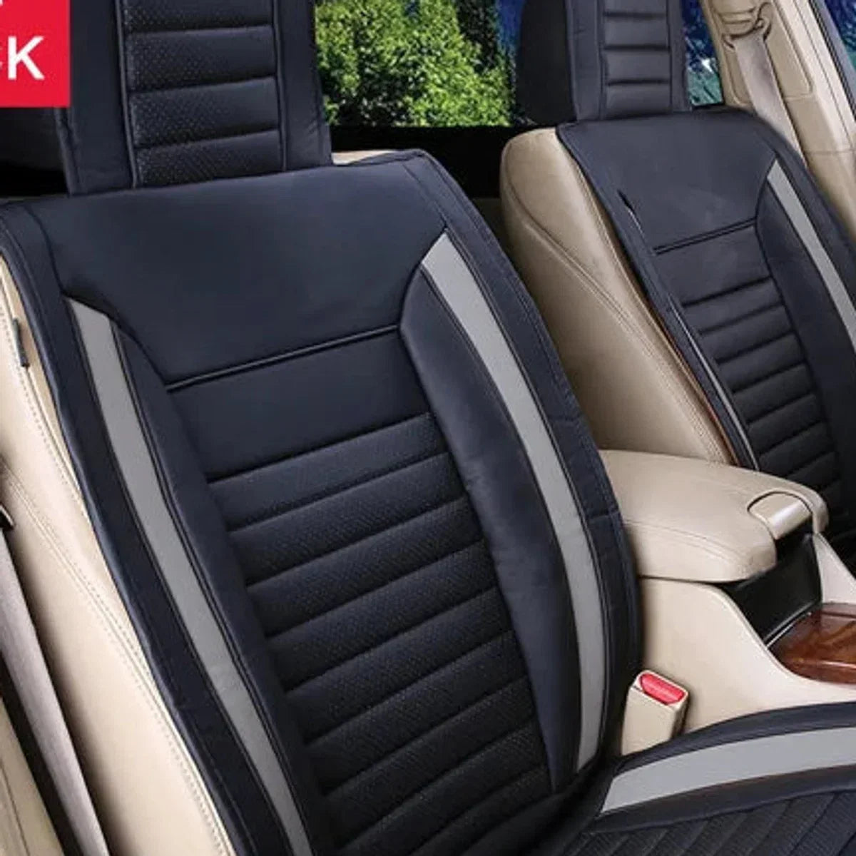 Grey Ultimate Universal Fit Luxury Seat Cover, 2-pack