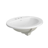 Colony Oval 4-in Center Drop-In Bathroom Sink/Basin, White 20.5x17.5-in