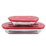 Glass Bake 'n' Keep Set with Plastic Lids, 4-pc