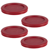 Plastic Lid Set, Red, 4-pc x 1-Cup