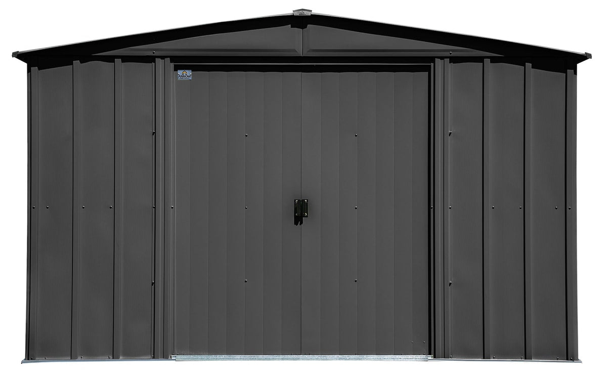 Arrow Classic Galvanized Steel Storage Shed, Charcoal, 10-ft x 12-ft